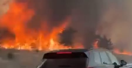 Извънредно! Пожарът край АМ „Тракия“ се разраства, затвориха аутобана и в двете посоки (ВИДЕО) - Vijti.com