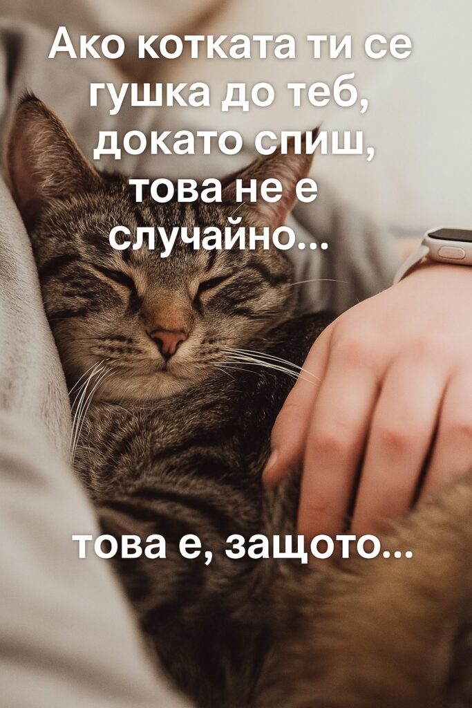 Ако котката ти се гушка до теб, докато спиш, това не е случайно… това е, защото…
